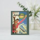 skiën in Zwitserland Travel Briefkaart (Staand voorkant)