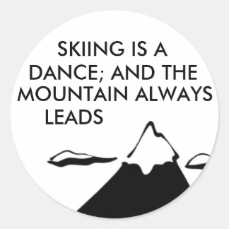 Skiën is een dans ronde sticker