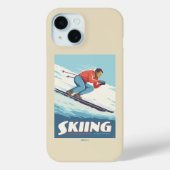 Skiën is geloven retro print Case-Mate iPhone case (Achterkant)