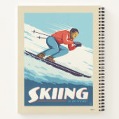 Skiën is geloven retro print notitieboek (Achterkant)