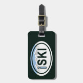 Skiën "iSKI" Ovaal Mountain Bagage Bagagelabel (Voorkant verticaal)