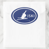 Skiën "iSKI" Ovaal Skier Mountain Label Stickers (Tas)