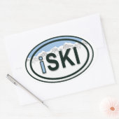 Skiën iSKI Oval Mountain Label Stickers (Envelop)