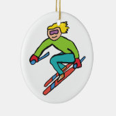 Skiën Keramisch Ornament (Rechts)
