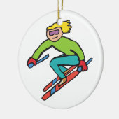 Skiën Keramisch Ornament (Links)