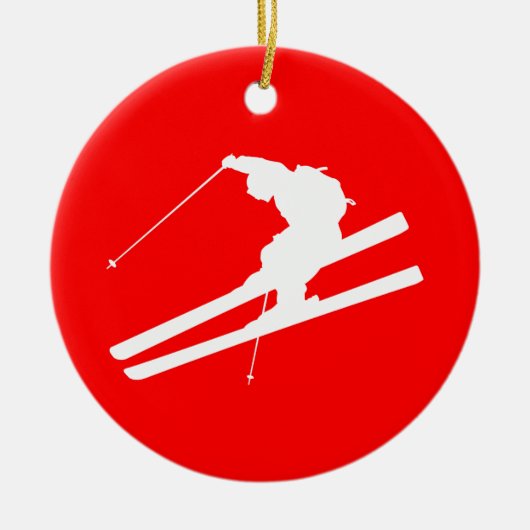 skiën keramisch ornament (Voorkant)