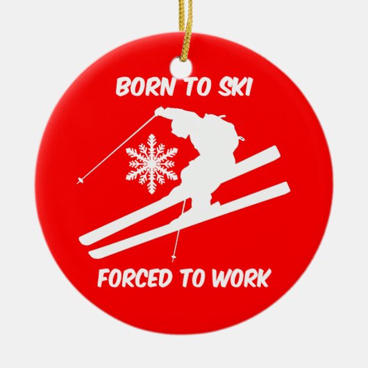 skiën keramisch ornament (Voorkant)