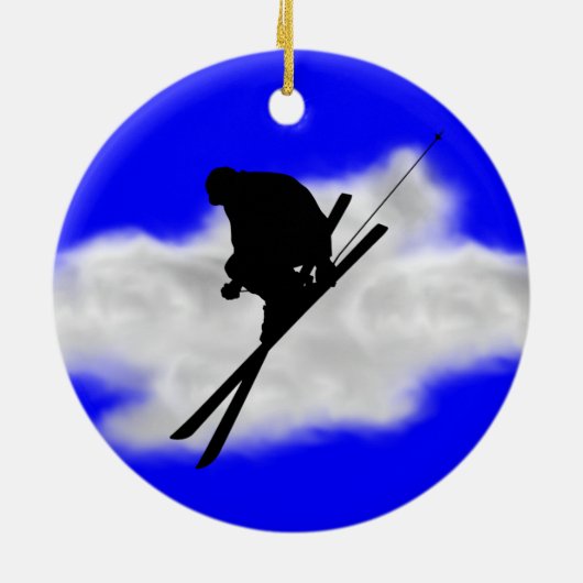 skiën keramisch ornament (Achterkant)