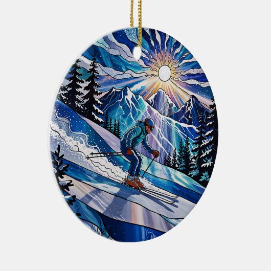 Skiën Kerst Ornament (Rechts)