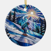 Skiën Kerst Ornament (Voorkant)