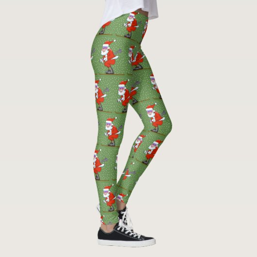 Skiën Kerstman Leggings (Rechts)