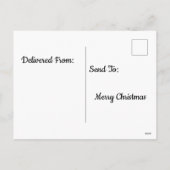 Skiën Kerstman neerkijkend op de vallei Kerstmis Feestdagenkaart (Achterkant)