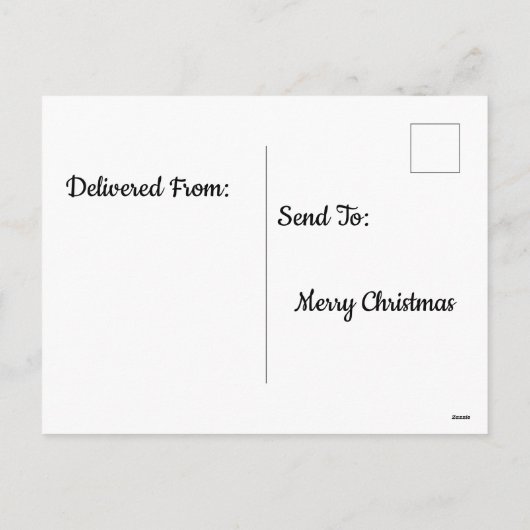 Skiën Kerstman neerkijkend op de vallei Kerstmis Feestdagenkaart (Achterkant)