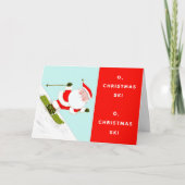 Skiën Kerstmis Feestdagen Kaart (Voorkant)