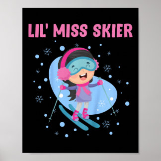 Skiën Kinder Lil' Miss Skier Funny Girls Poster