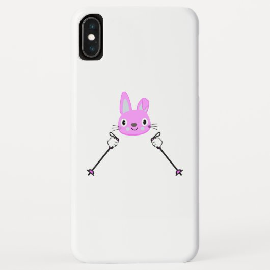 Skiën konijn met skistokken Case-Mate iPhone case (Achterkant)