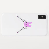 Skiën konijn met skistokken Case-Mate iPhone case (Achterkant (horizontaal))