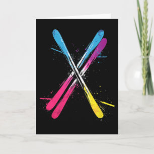 Skiën, Levendig ontwerp, Gekruiste skis Kaart