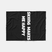 Skiën maken me blij ontwerp voor mannen en vrouwen fleece deken (Voorkant (Horizontaal))