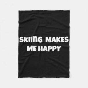 Skiën maken me blij ontwerp voor mannen en vrouwen fleece deken