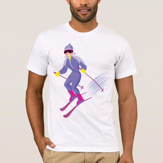 Skiën Mannen T-shirt (Voorkant)