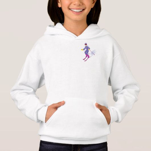 Skiën Meisjes Hoodie (Voorkant)