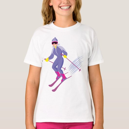 Skiën Meisjes T-shirt (Voorkant)