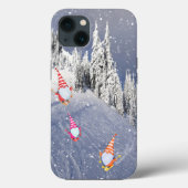 Skiën met gnomen Snowy Mountain Case-Mate iPhone Case (Achterkant)