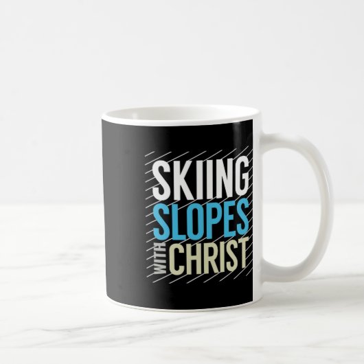 Skiën met Jezus Koffiemok (Rechts)