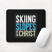 Skiën met Jezus Muismat (Met muis)