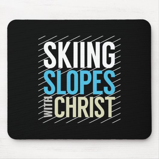 Skiën met Jezus Muismat (Voorkant)