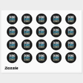 Skiën met Jezus Ronde Sticker (Vel)