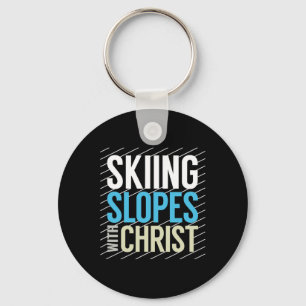 Skiën met Jezus Sleutelhanger