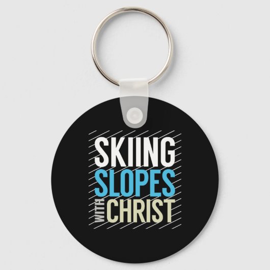 Skiën met Jezus Sleutelhanger (Voorkant)