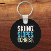 Skiën met Jezus Sleutelhanger (Voorkant)