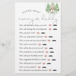 Skiën naar ouderschap Douche "Guess Who" spel