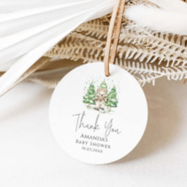 Skiën naar ouderschap Winter Baby shower Bedankjes Labels