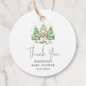 Skiën naar ouderschap Winter Baby shower Bedankjes Labels (Voorkant)