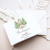 Skiën naar ouderschap Winter Baby shower Bedankkaart