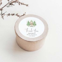 Skiën naar ouderschap Winter Baby shower Ronde Sticker