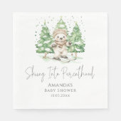 Skiën naar ouderschap Winter Baby shower Servet (Voorkant)
