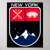 Skiën New York Mountain Skiën Trail Skier Goggle P Poster (Voorkant)