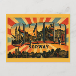 Skien Noorwegen Ibsens geboorteplaats Telemarkkana Briefkaart
