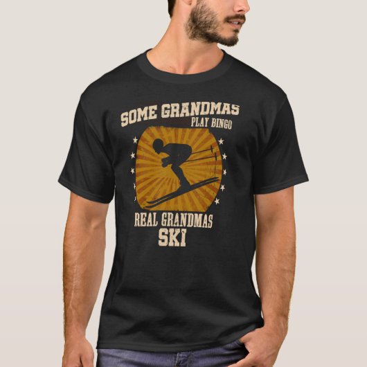 Skiën Oma Echt Oma Ski T-shirt (Voorkant)