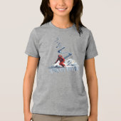 Skiën omlaag Tri-Blend shirt (Voorkant)