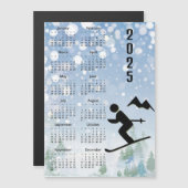 Skiën Ontwerp 2025 Kalender Magnetische Kaart (Voorkant / Achterkant)
