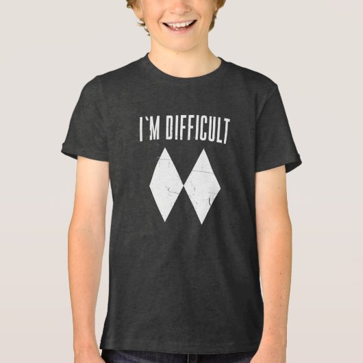 Skiën op berghellingen Dubbele diamant grap Tri-Blend Shirt (Voorkant)