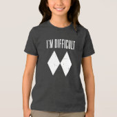 Skiën op berghellingen Dubbele diamant grap Tri-Blend Shirt (Voorkant)