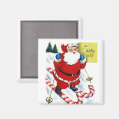 Skiën op Candy Canes Magnet (Voorkant / Achterkant)