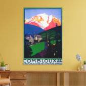 Skiën op Combloux Promotional Poster Canvas Afdruk (Insitu (Woonkamer))